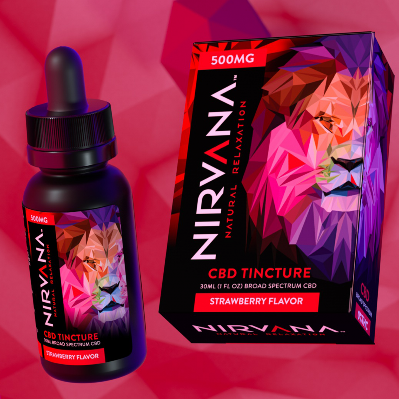 Nirvana Strawberry CBD Tincture 500mg & 1000mg JB Naturals