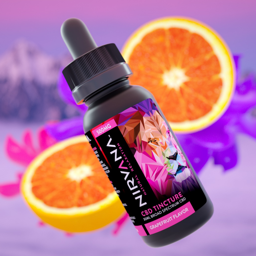 Nirvana CBD Tincture Grapefruit 500mg & 1000mg & 2500mg JB Naturals